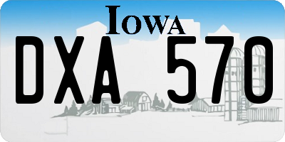 IA license plate DXA570