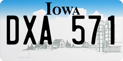 IA license plate DXA571