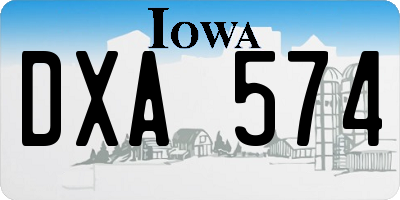 IA license plate DXA574