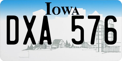 IA license plate DXA576