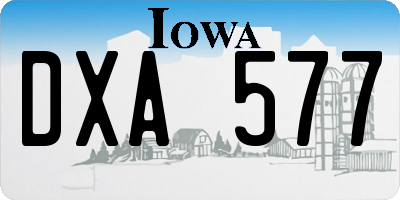 IA license plate DXA577