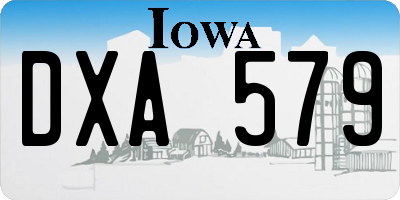 IA license plate DXA579