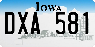 IA license plate DXA581