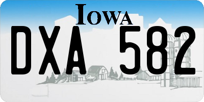 IA license plate DXA582