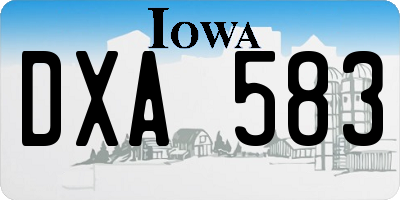 IA license plate DXA583