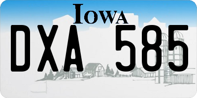 IA license plate DXA585