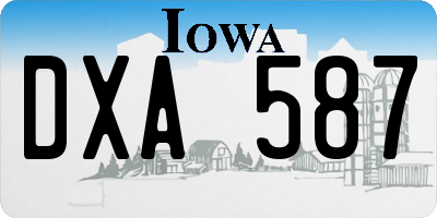 IA license plate DXA587