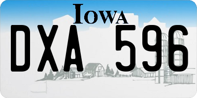 IA license plate DXA596