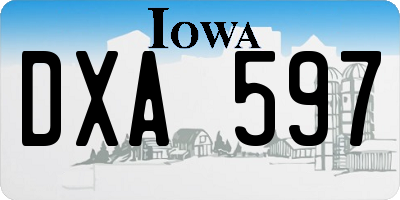 IA license plate DXA597