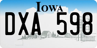 IA license plate DXA598