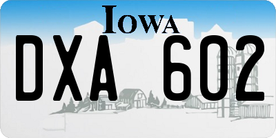 IA license plate DXA602