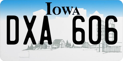 IA license plate DXA606