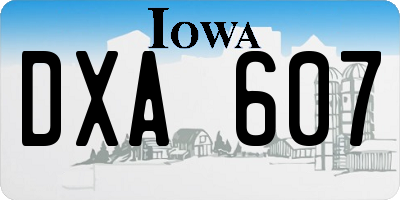 IA license plate DXA607