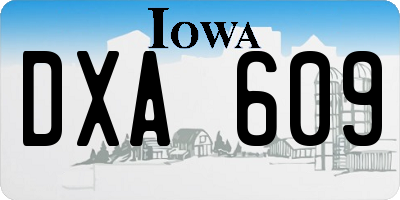 IA license plate DXA609