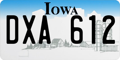 IA license plate DXA612