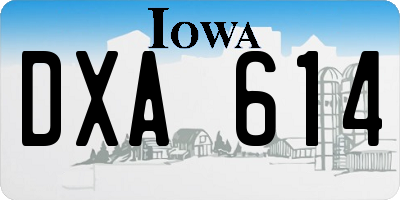 IA license plate DXA614