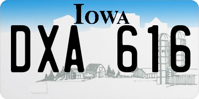 IA license plate DXA616