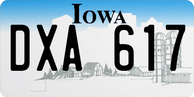 IA license plate DXA617