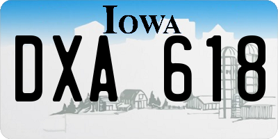 IA license plate DXA618