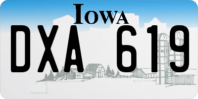 IA license plate DXA619