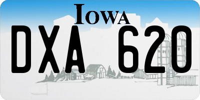 IA license plate DXA620