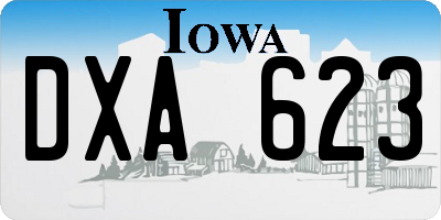 IA license plate DXA623