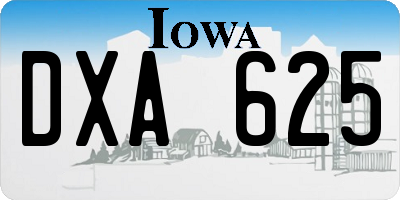 IA license plate DXA625