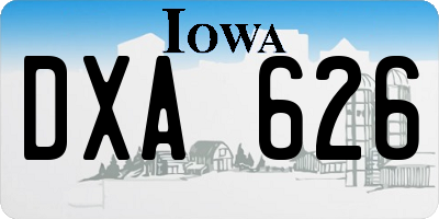 IA license plate DXA626