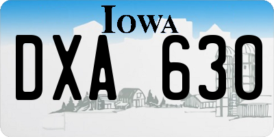 IA license plate DXA630