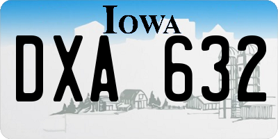 IA license plate DXA632
