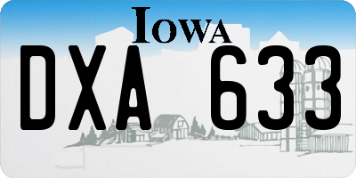 IA license plate DXA633