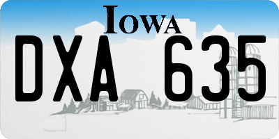 IA license plate DXA635