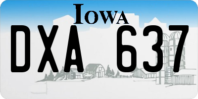 IA license plate DXA637