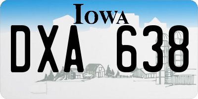 IA license plate DXA638