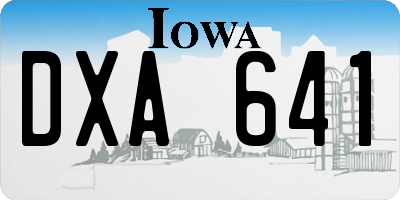 IA license plate DXA641