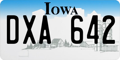 IA license plate DXA642