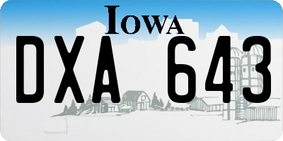 IA license plate DXA643