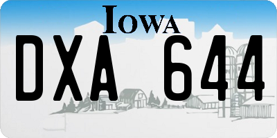 IA license plate DXA644