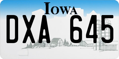 IA license plate DXA645