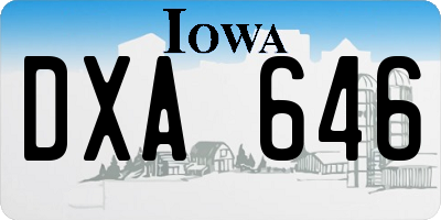 IA license plate DXA646