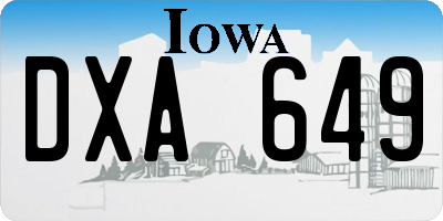 IA license plate DXA649