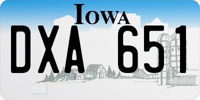 IA license plate DXA651