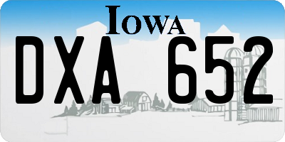 IA license plate DXA652