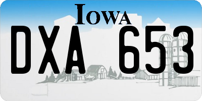 IA license plate DXA653