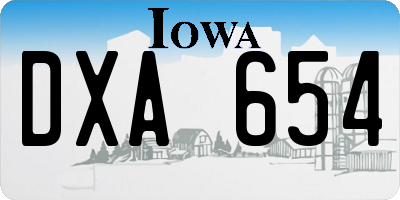IA license plate DXA654