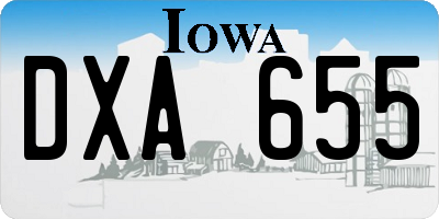 IA license plate DXA655