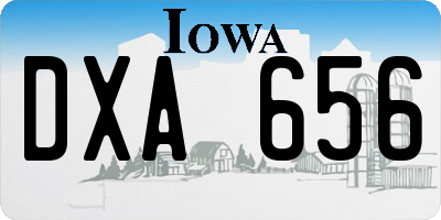 IA license plate DXA656