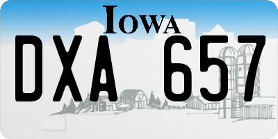 IA license plate DXA657