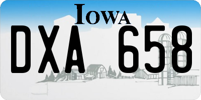 IA license plate DXA658