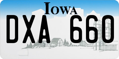 IA license plate DXA660